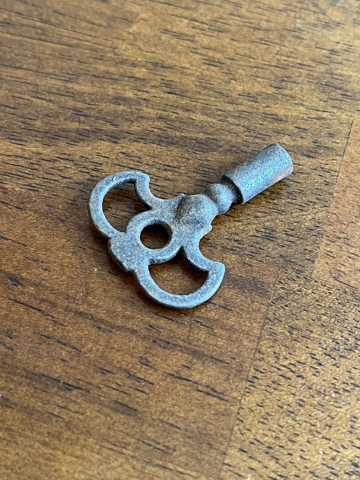 Vintage Clock Key Metal Hollow Barrel Unique shape Square end old toy or clock