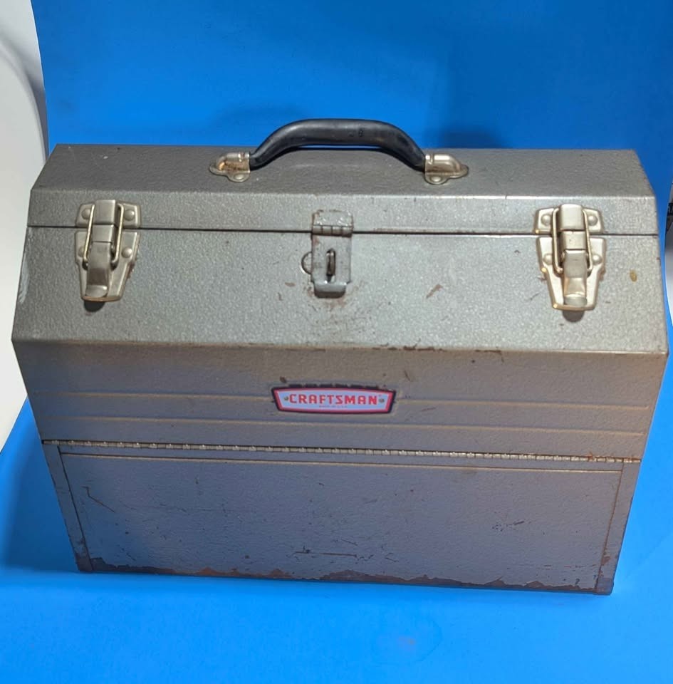 Vintage Craftsman #6536 Tombstone Metal Tool Box Cantilever Roof w/ Trays – STP
