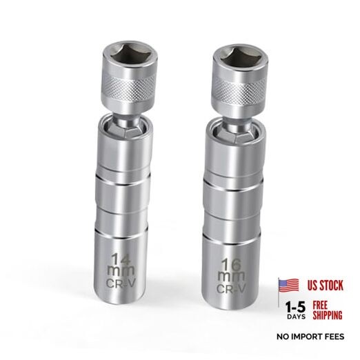 14mm & 16mm Spark Plug Socket, 3/8-inch Drive 12 Points 1mm Thin Wall Spark