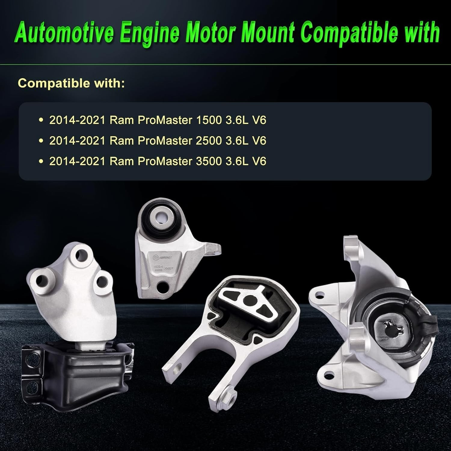 Set of 4 Engine Motor Mount Compatible with 2014-2021 Ram Promaster 1500 2500…