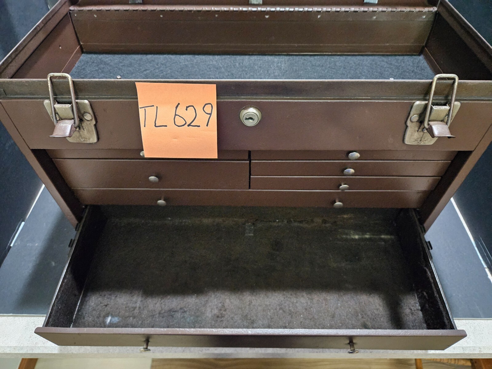 VINTAGE DAYTON ELECTRIC CO. #LW798 7 DRAWER MACHINIST TOOL CHEST NO KEY (TL629)