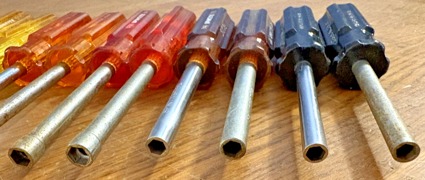 Lot of (16) Stevens Walden SPINTITE Nut Drivers – 3/16″ to 11/16″