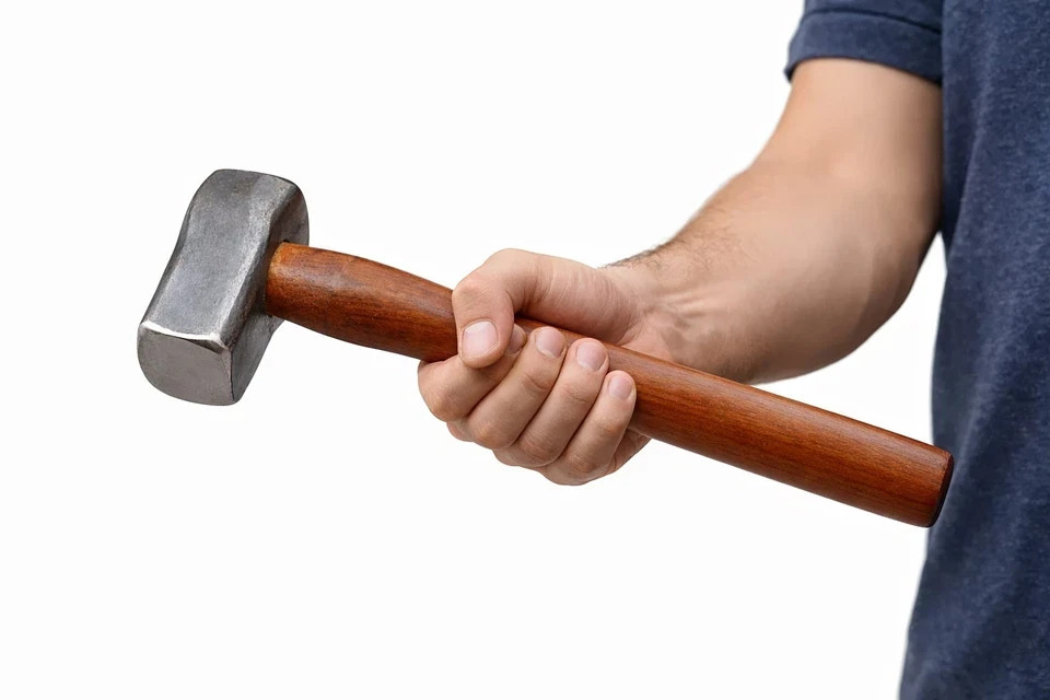 Handmade Blacksmith Hammer Good Working & Good Quality, Wooden Handle 2.6 lbs