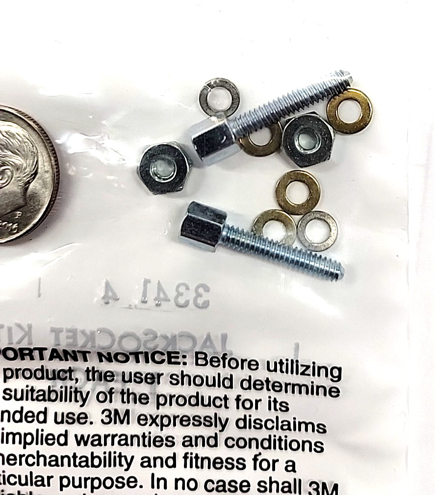 3M 3341-4 JACK SCREW KIT WASHERS/NUTS 1(2pk) D SUB extra long 4/40 16MM THREADS