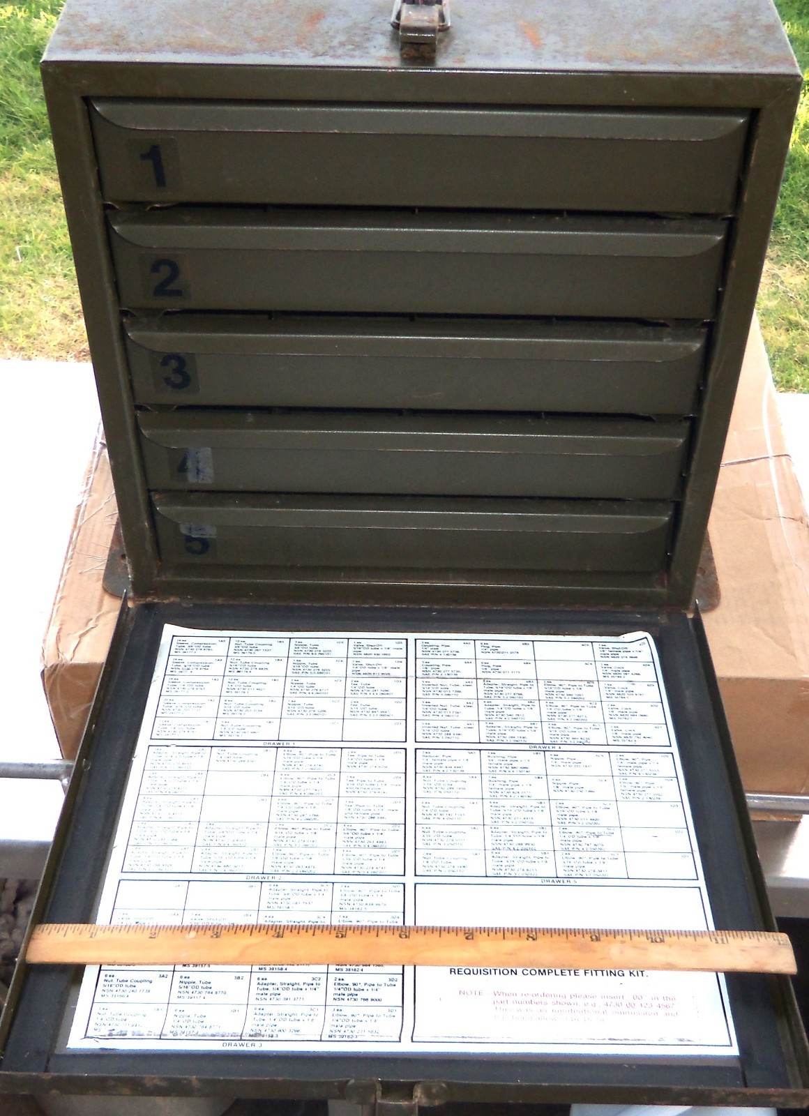 Vintage Heavy Steel Parts Cabinet 12 x 12 x 10 Inches Deep