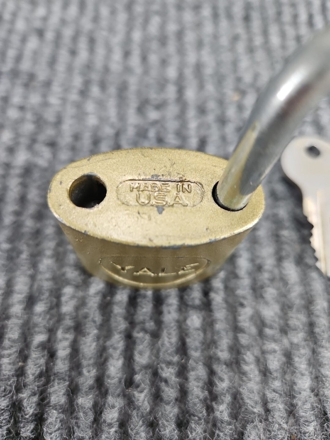 Vintage Yale Brass Padlock With Key Oval Body