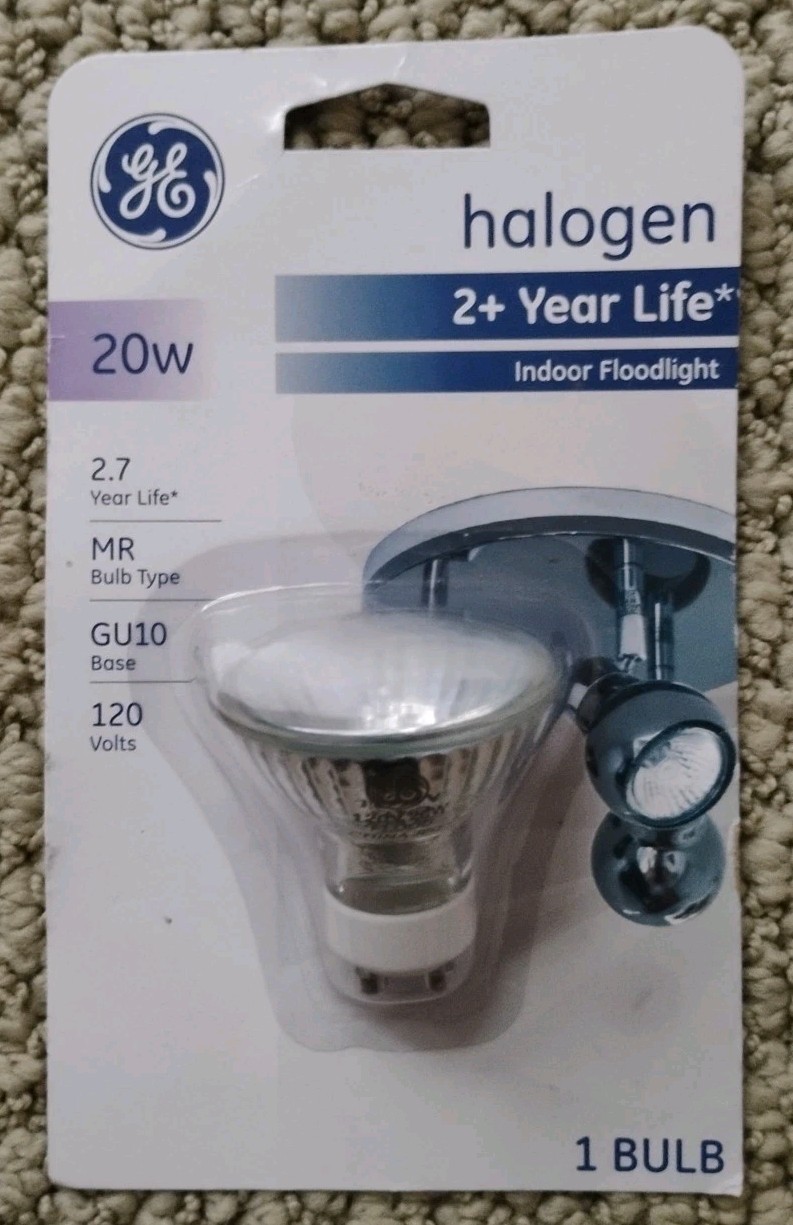 GE Halogen MR Light Bulb for Indoor Floodlight, GU10 Base, 20 Watt, 120 Volts