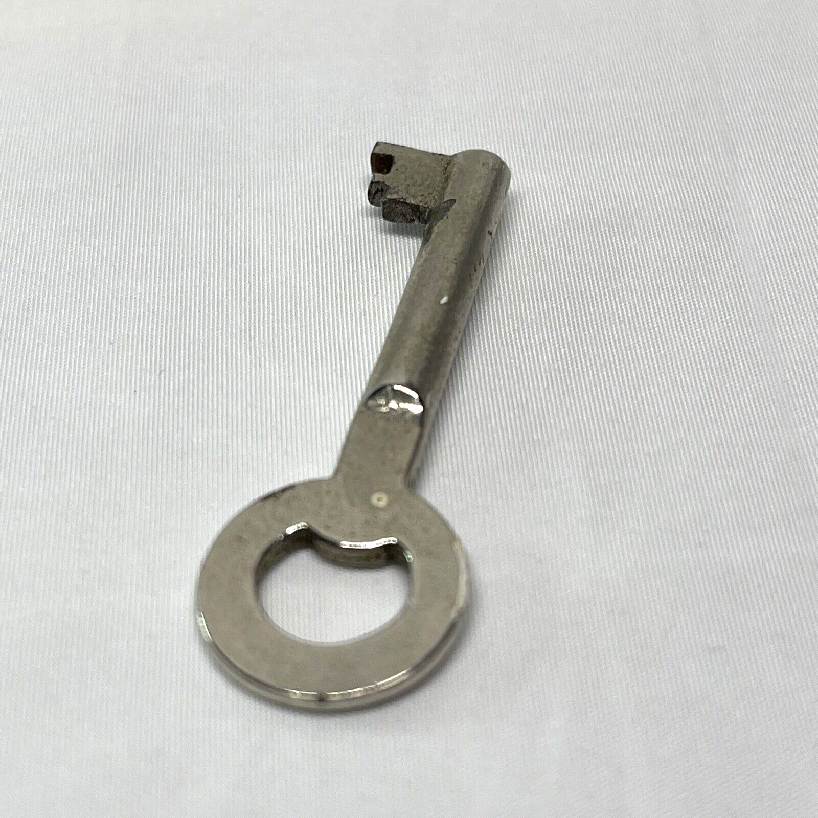 Vintage Open Barrel Skeleton Key 2″ Long Steel Silver-tone Clean