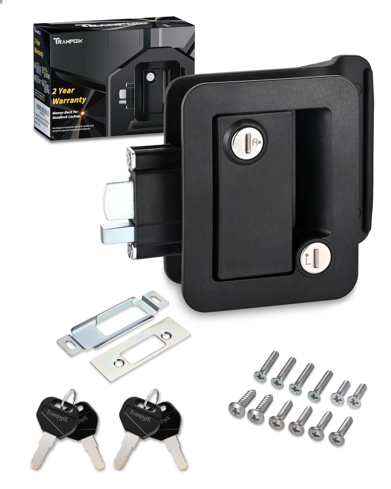Engineering Plastic Camper Door Lock Rv Door Lock Replacement Fit 3.65″ X 2.95″
