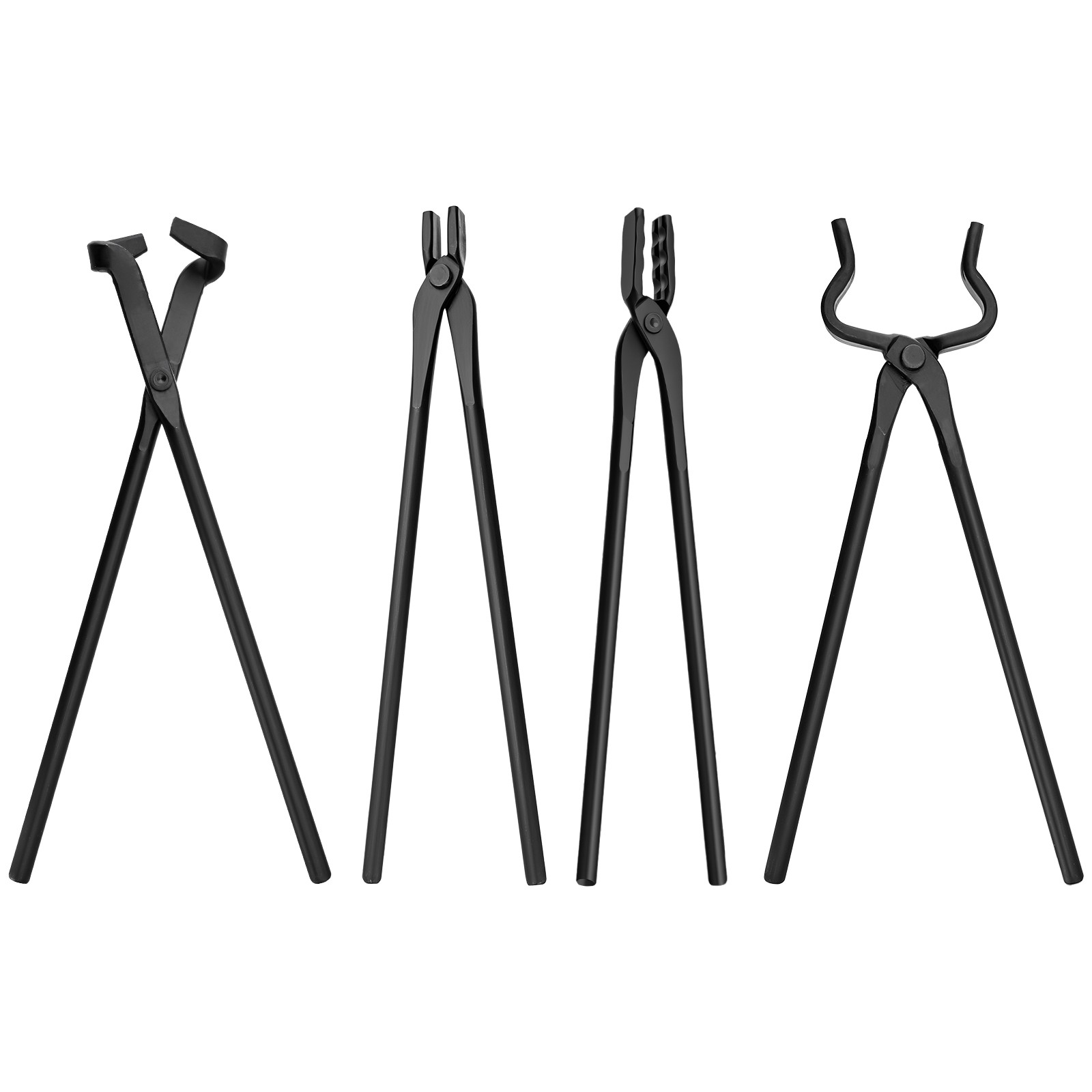 4PCS Heavy Duty Steel Blacksmith Tongs for Bladesmithing and Blacksmithing Tools