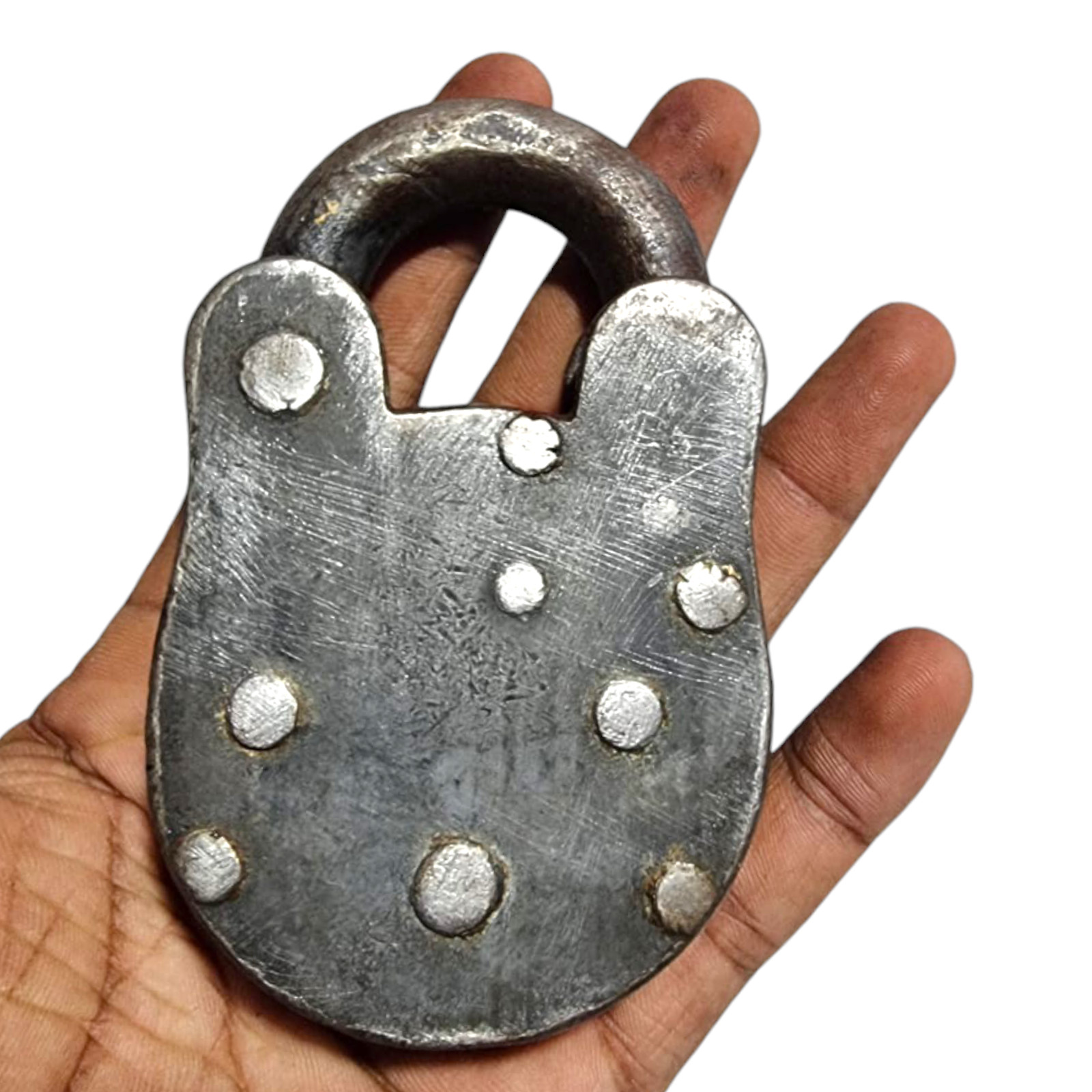 1900’s Vintage Old Antique Rare Hobbs & Co Engraved Iron Pad Lock, Key LONDON