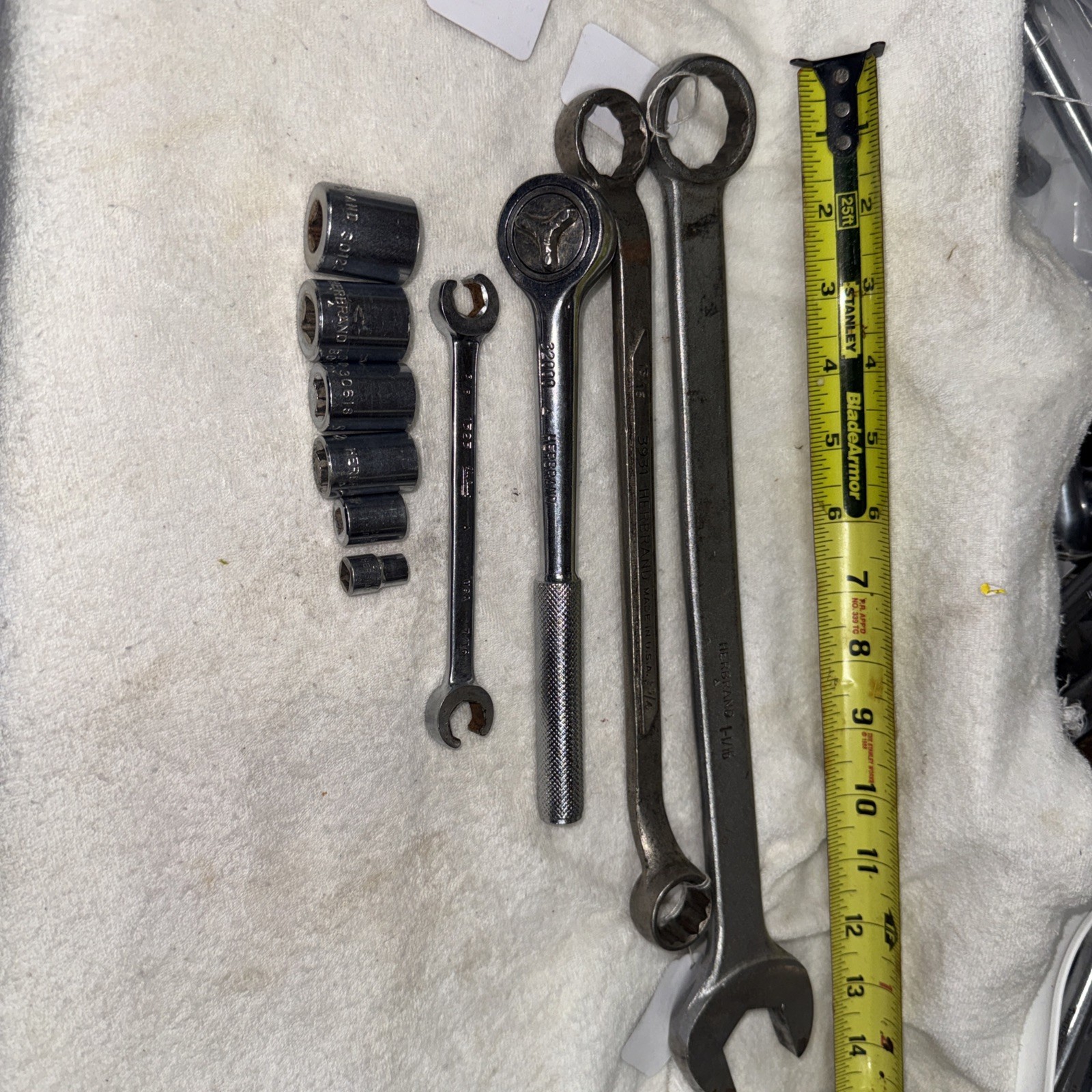Herbrand Wrenches and Ratchet with Sockets. Made In USA (11) pieces