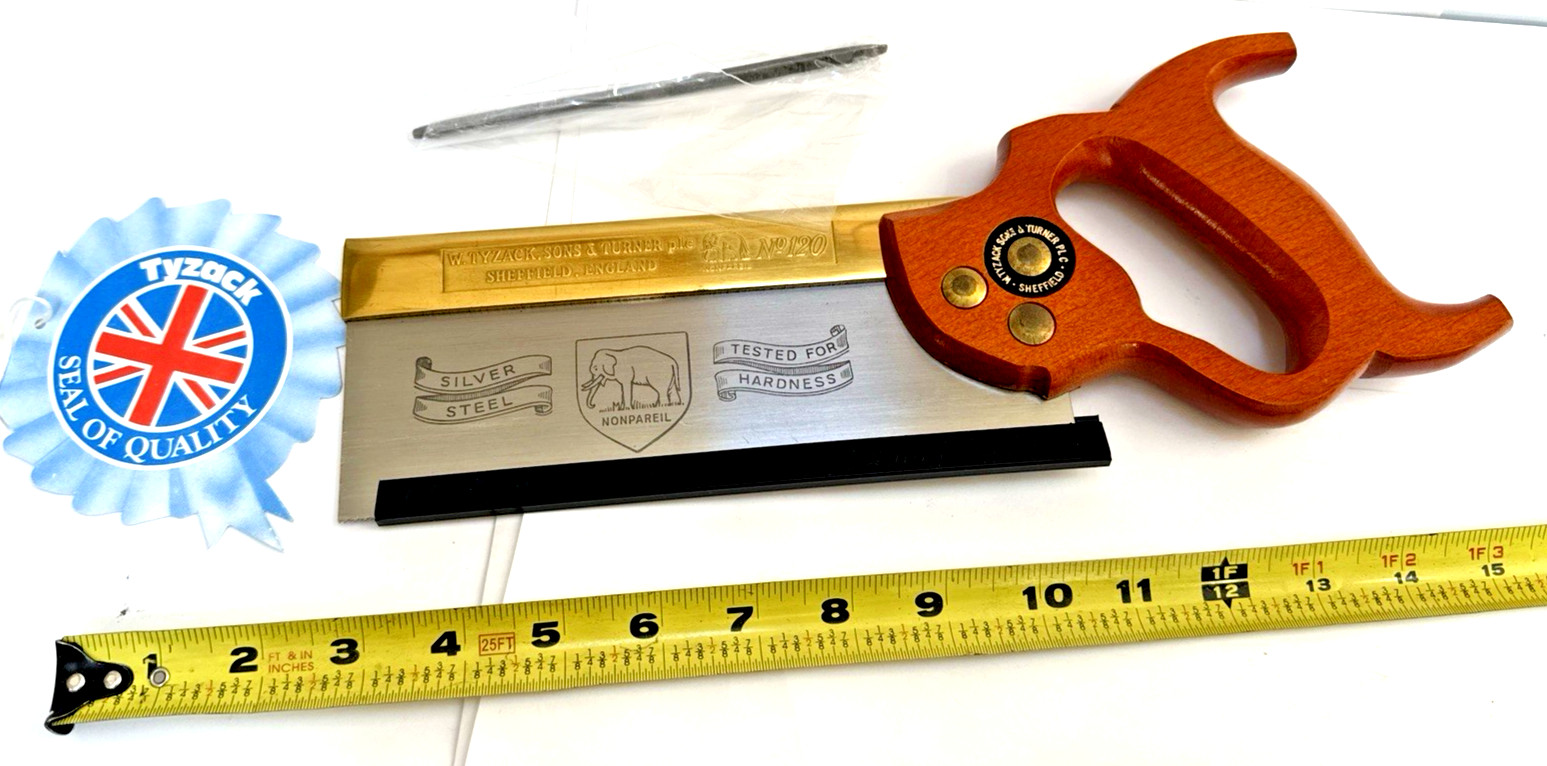 NOS NEW Back saw by W. Tyzack & Turner, No. 120, Woodcraft 50th Anniv.