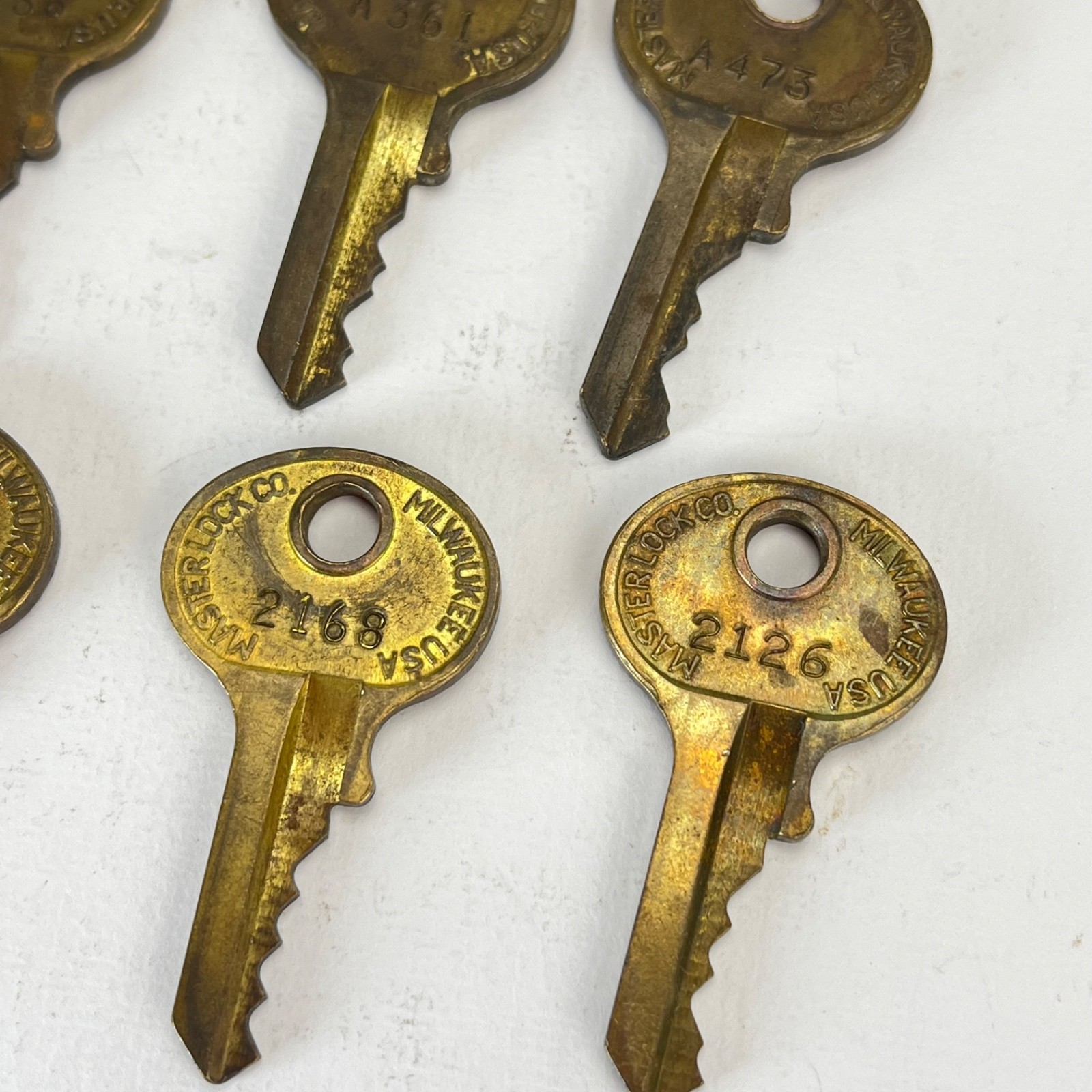 Vintage Master Lock Lion Logo Padlock Key Lot Brass Milwaukee USA 1930s – 50s