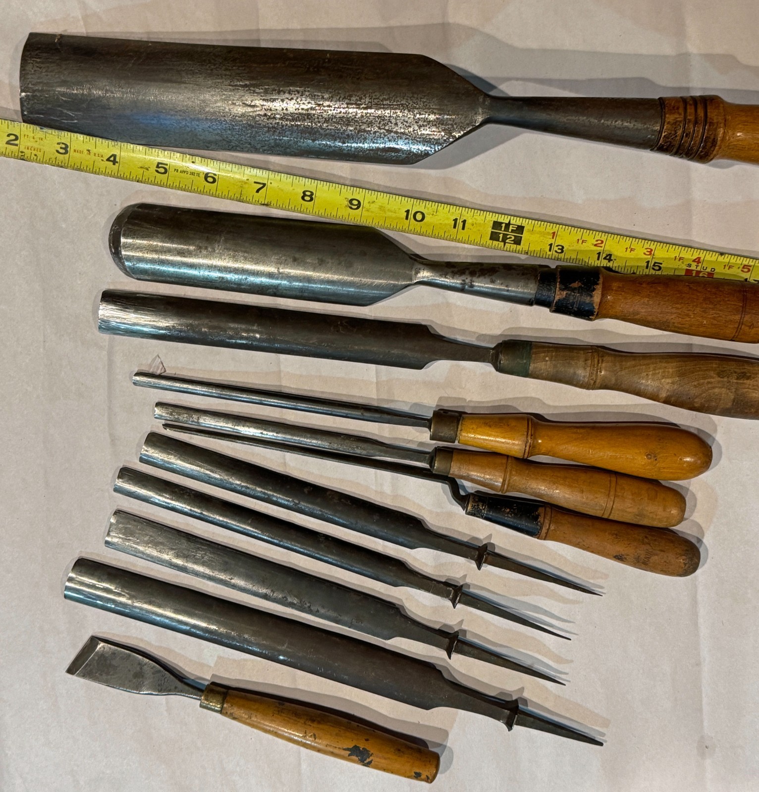 Lot of Antique Buck Brothers wood gouges or carving tools vintage