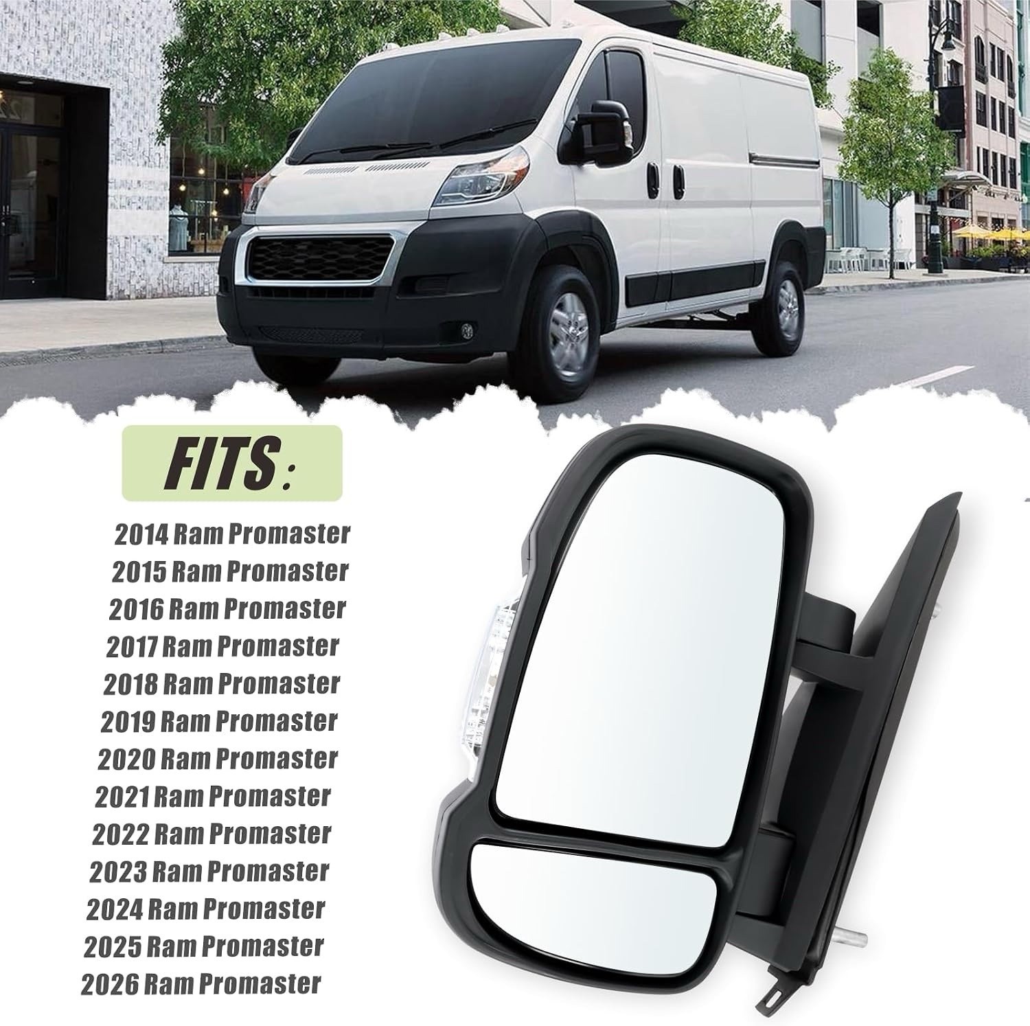 Left Driver Side Mirror CH13020432 2014-2026 Ram Promaster 1500/2500/3500 1560M