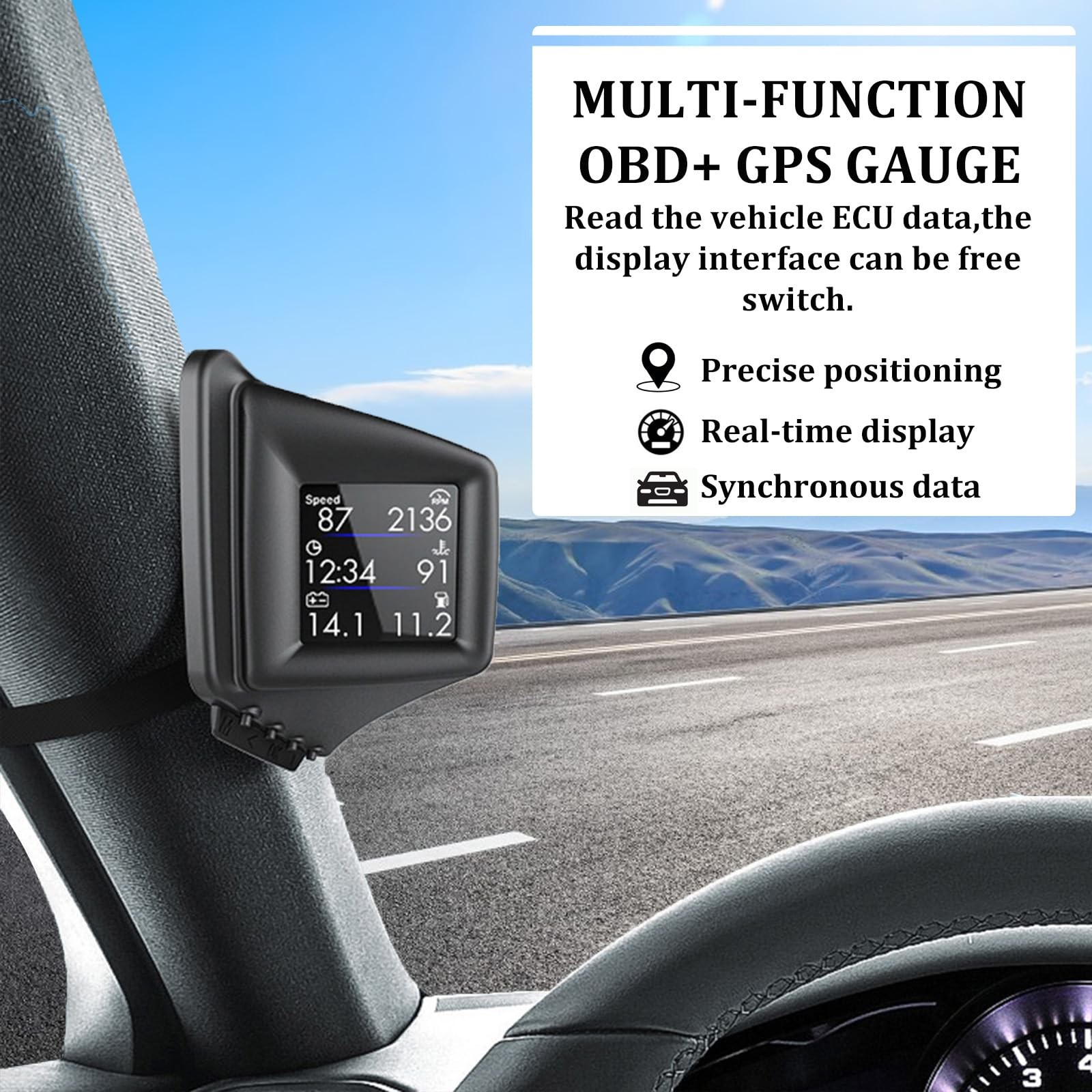 Geloo Car Hud Head Up Display Obd2 Hud Display Obdii Gps Dual System Obd2