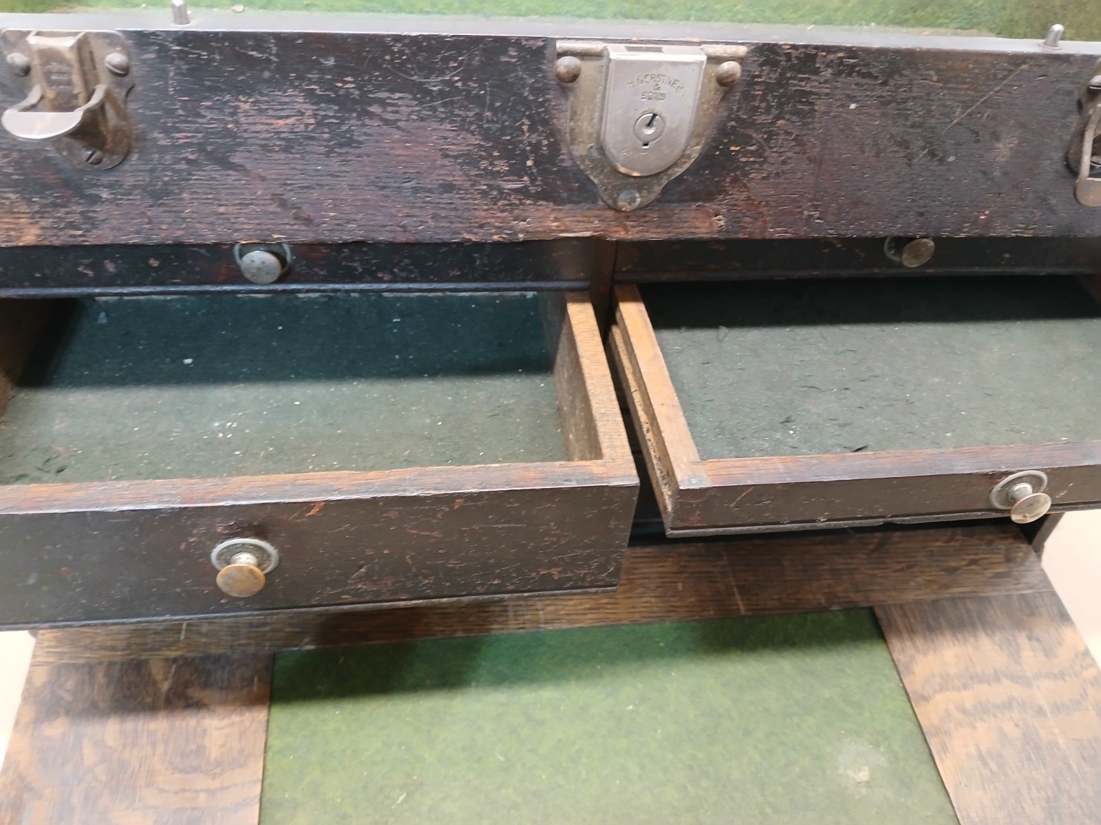 Vintage H. Gerstner & Sons Dayton Ohio Wood Machinist Tool Chest 7 Drawer Box