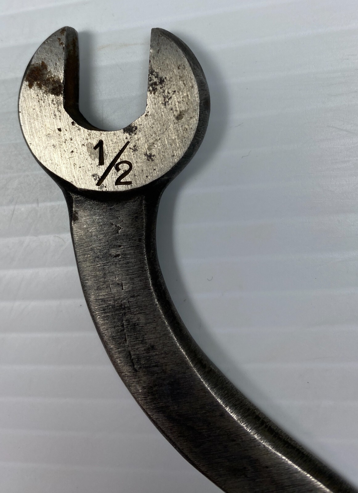 Rare Vintage W&B Whitman & Barnes No. 500 “S’ Curved Open End Wrench 1/2″ x 3/8”
