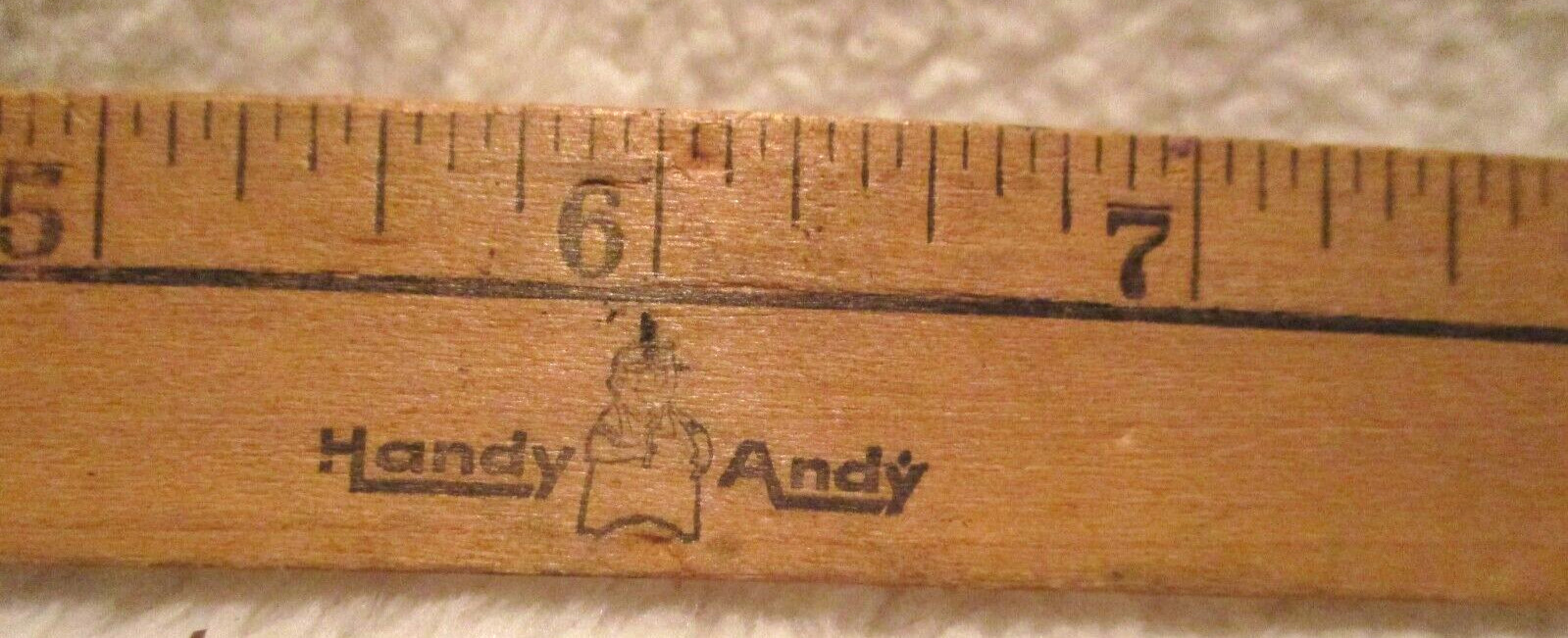 Vintage~Wooden~12.0″ Ruler~Handy Andy Logo~1960’s~Rare Find