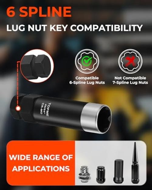 2 Piece 6 Spline Lug Nut Socket Set,6 Point Lug Nut Key 41/64″ and 45/64 “for