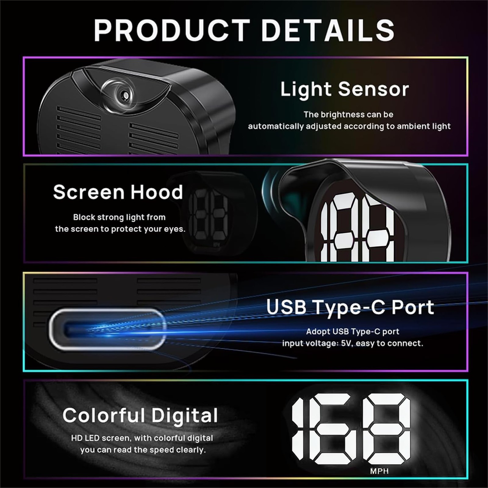 GPS Digital Speedometer for Car MPH, USB Connect Plug and Play for Car Truck …