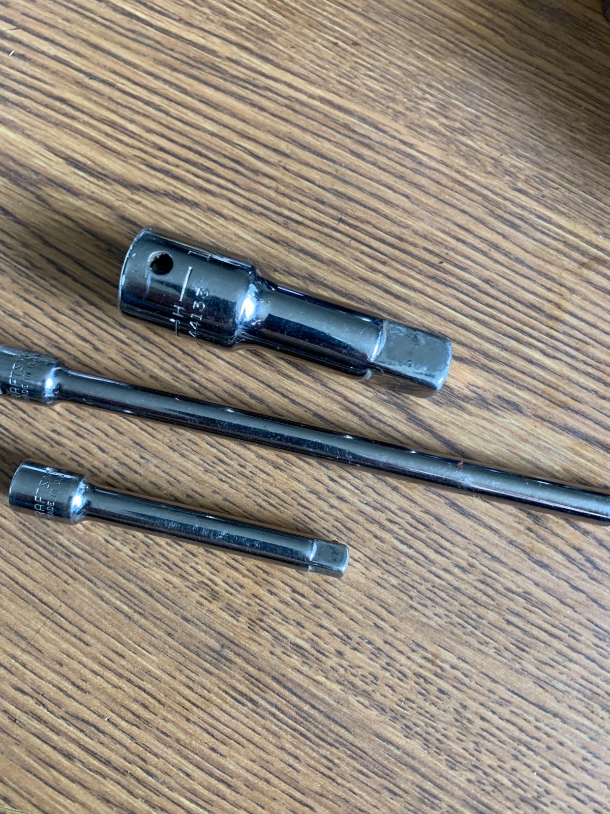 3- Craftsman Socket Extension, 1/4″ Drive 3” & 6″ and 1/2 drive -3”