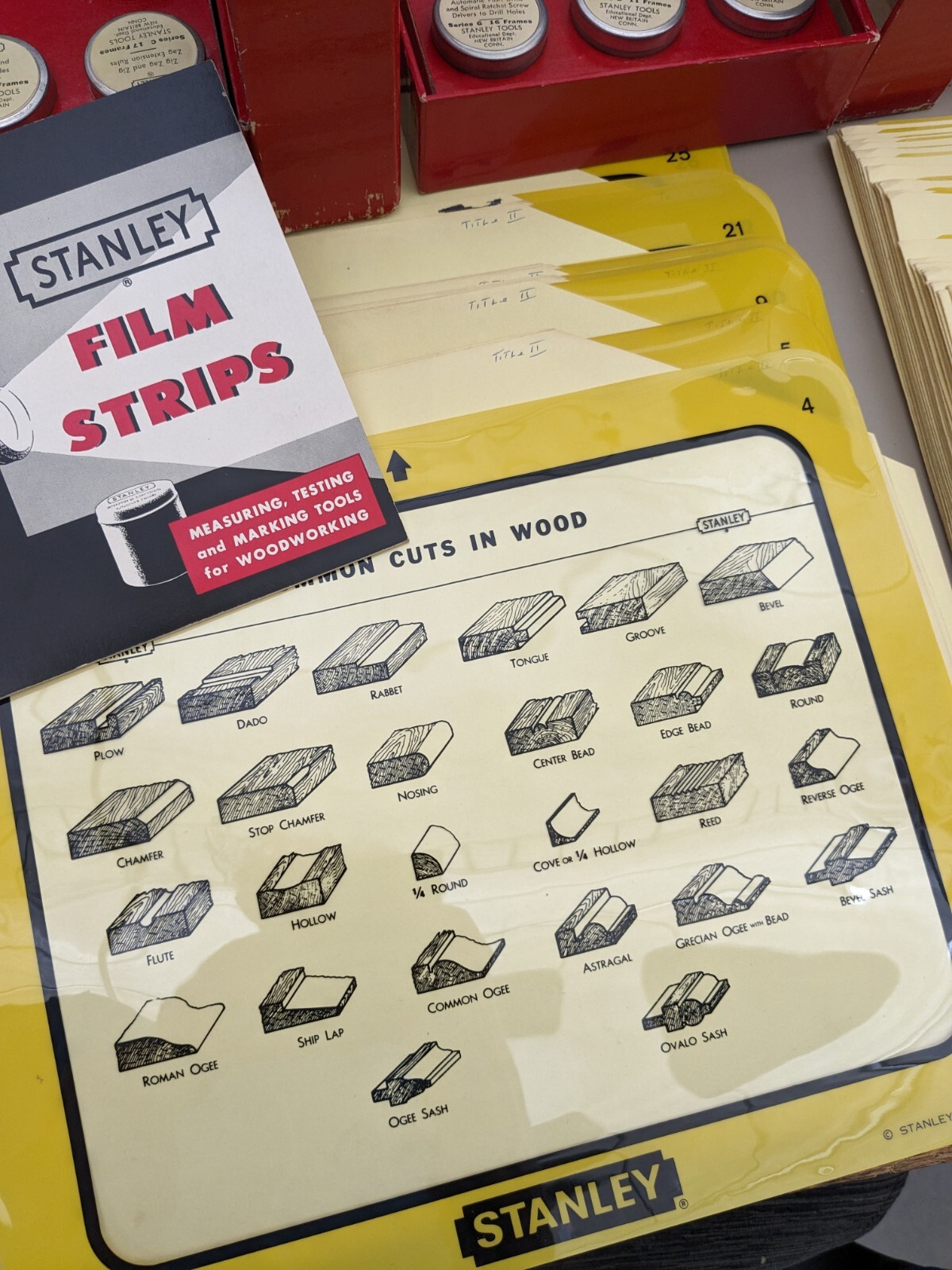 VINTAGE Stanley Tools 35mm Filmstrips Transparency McGraw-Hill Mechanical Draw