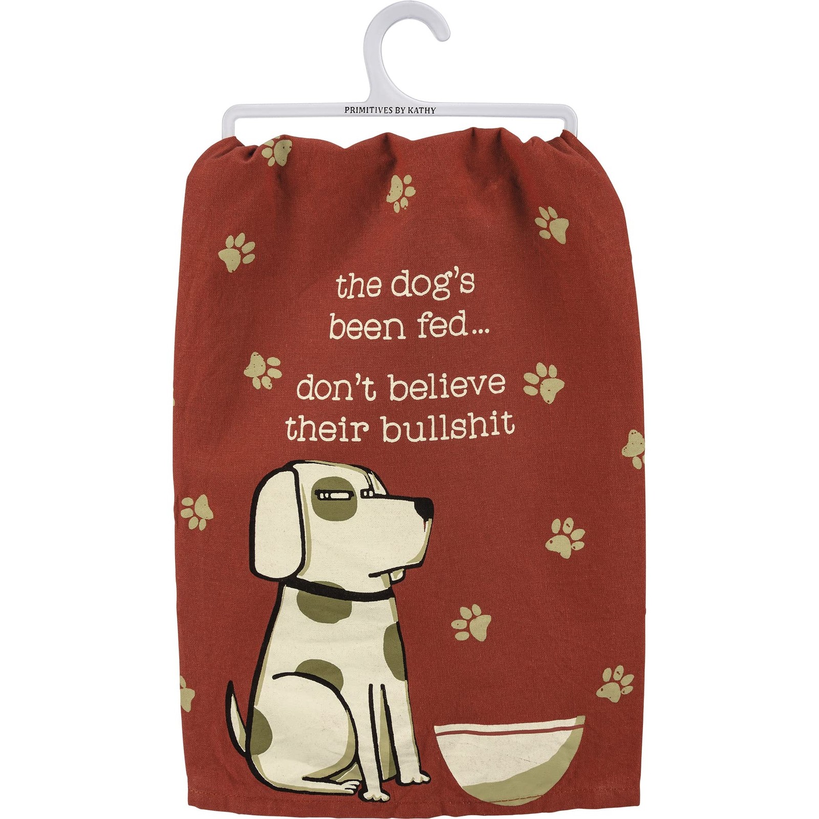 Primitives by Kathy The Dogs Been Fed Dish Towel,Towels & Dishcloths