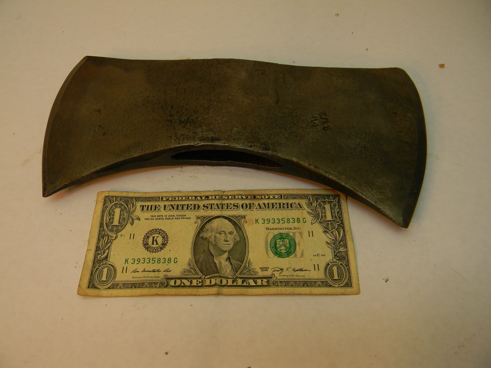 AX-24C Vintage Double Bit Ax; 3 lbs 14 oz. 10 in long. Marked “M 3 1/2” SHARP.