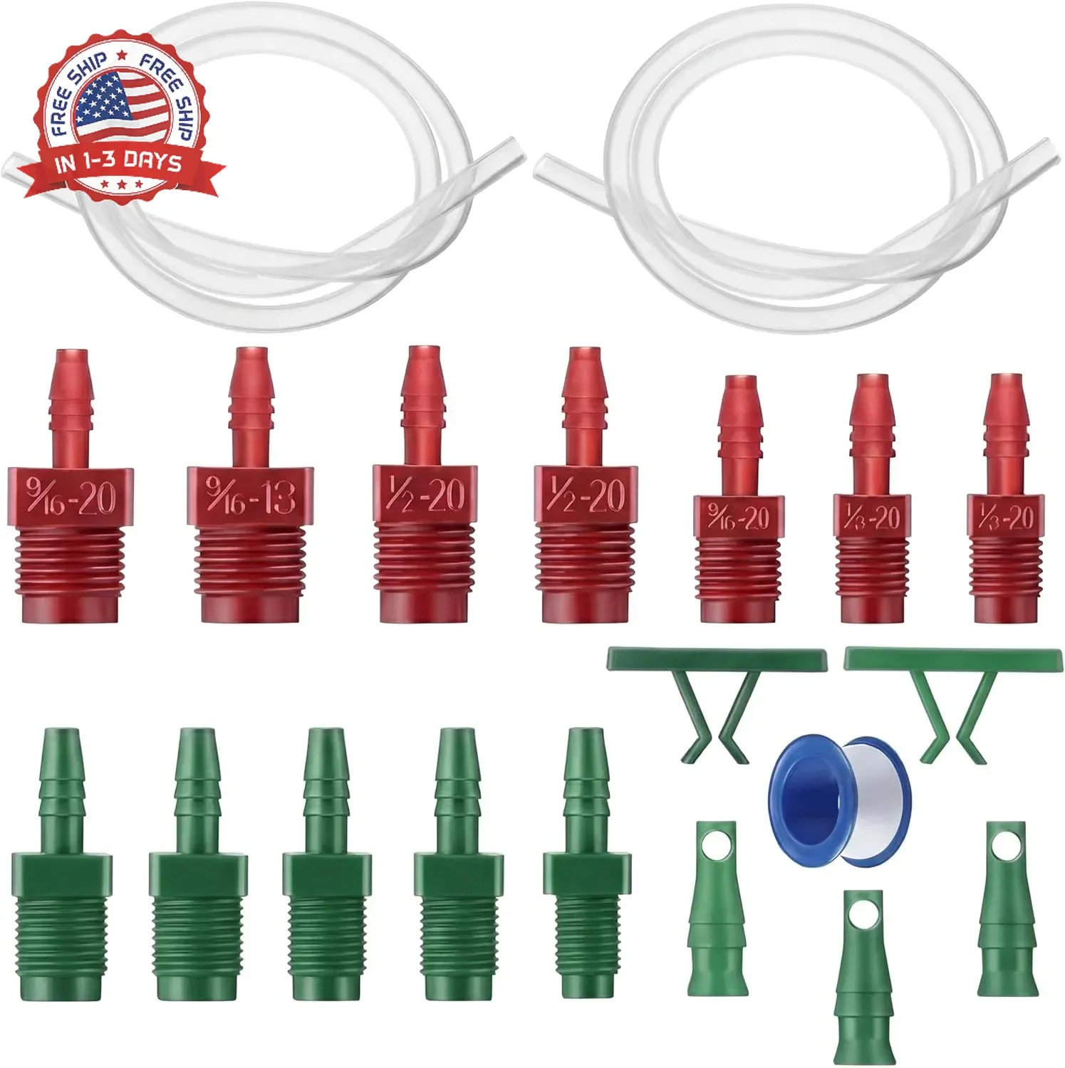20 Pcs Brake Master Cylinder Bleeder Kit Includes 22″ Clear Hoses, Clips