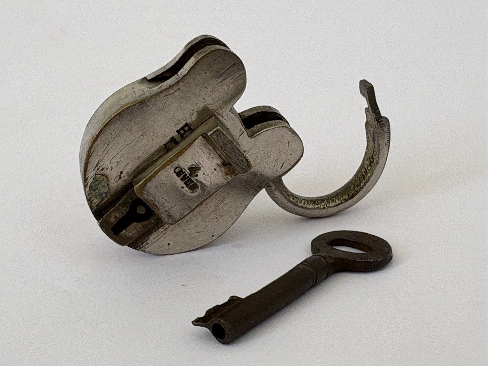 Vintage Brass Padlock with Key Vintage Indian Handmade Collectible Hoppes&Co