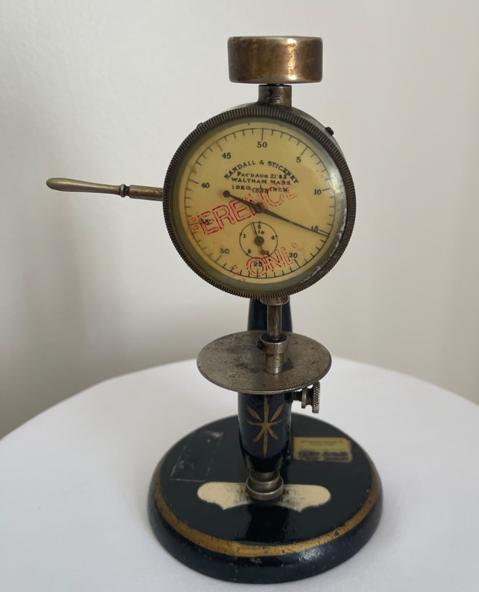 Vintage Randall & Stickney Dial Indicator Thickness Gauge Waltham, Mass, Antique