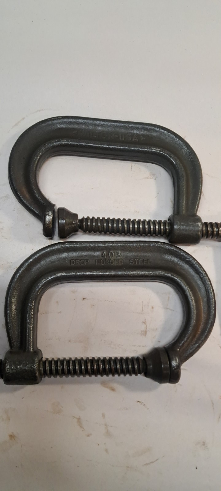 Lot Of 2 Wilton No. 403 C-Clamp Drop Forged Steel USA 3” Opening (0470)