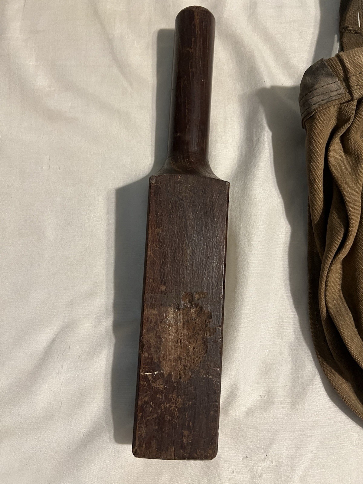 Vintage Lineman’s Utility Pouch And Wooden Lead Dresser Tool Bell System B