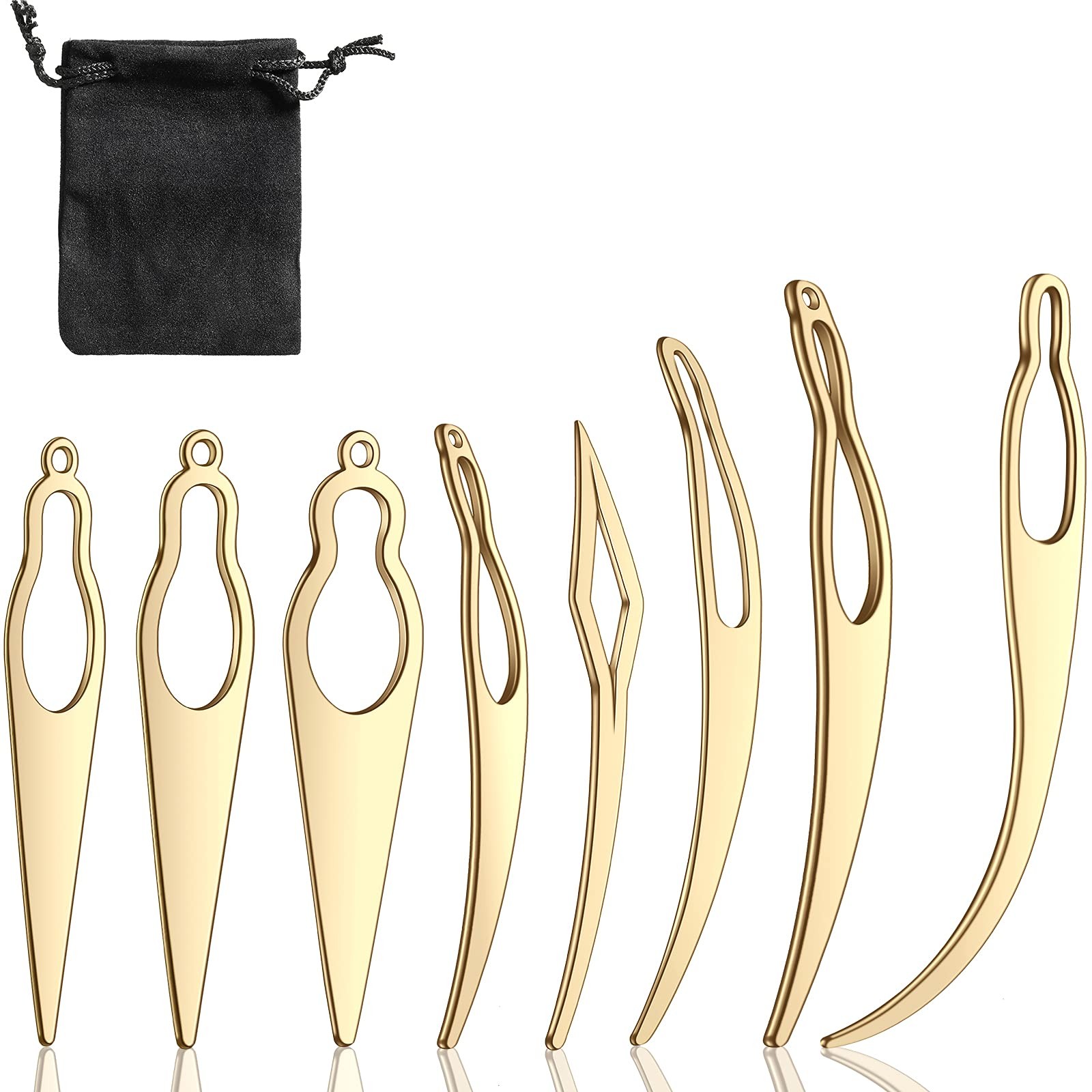 WILLBOND 8 Pcs Interlocking Tool for Locs Retighten 8 Piece Set, Gold