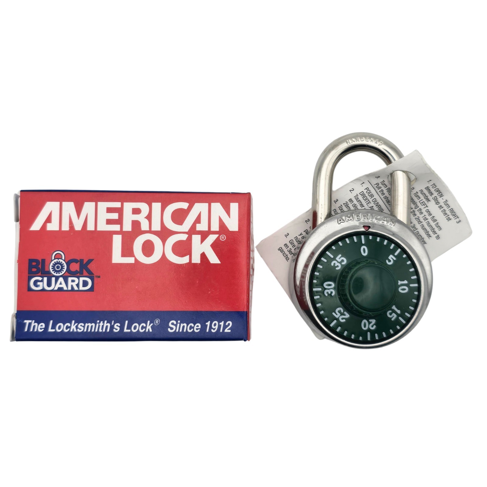 American Lock Green 3-Digit Combination Padlock for School or Gym Lockers