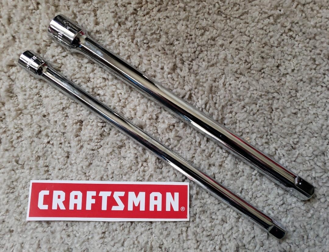 2 Craftsman 10 Inch Extension Bars 3/8″ + 1/2″ dr , 44132 44262 new