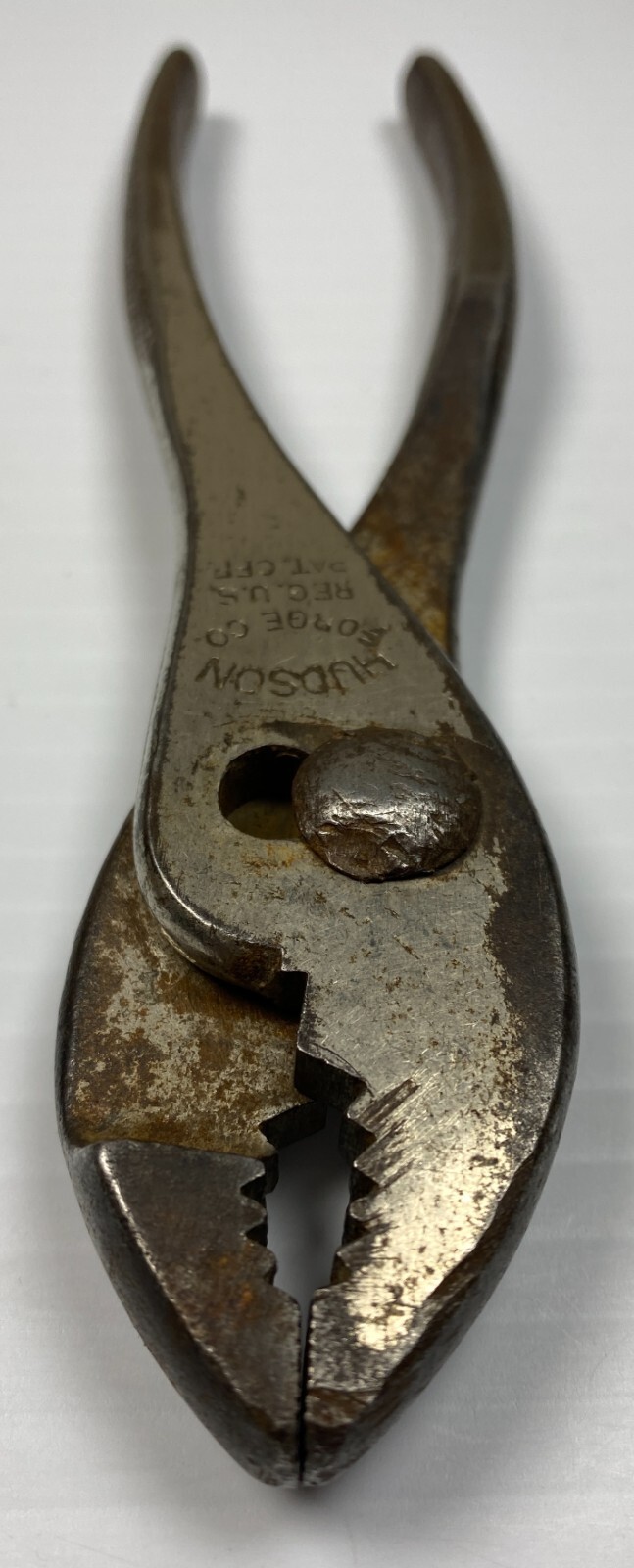 Vintage HUDSON FORGE CO. Slip Joint Pliers REG. U.S. PAT. OFF. USA Tool
