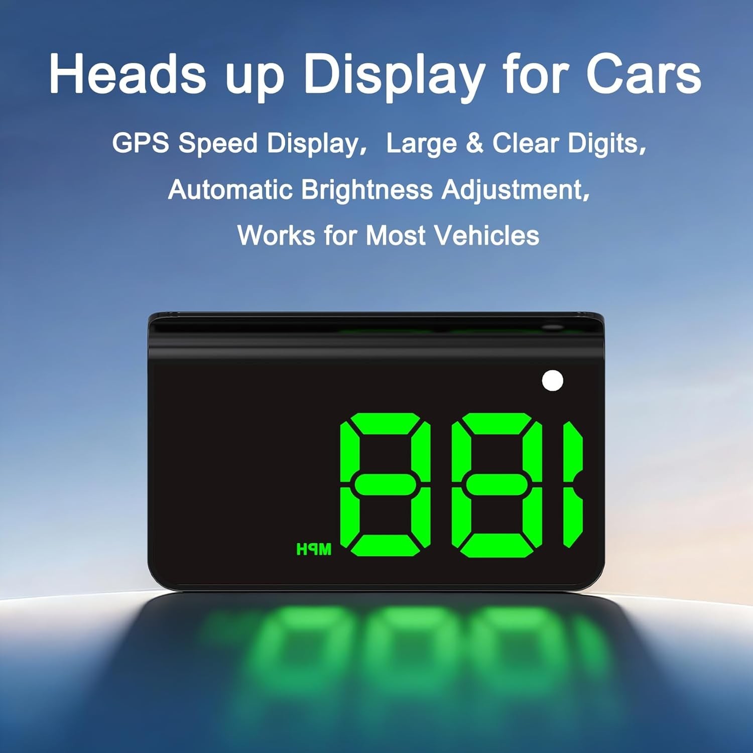 HUD Coche Digital GPS Velocimetro Display Pantalla Grande Brillo Auto USB Plug