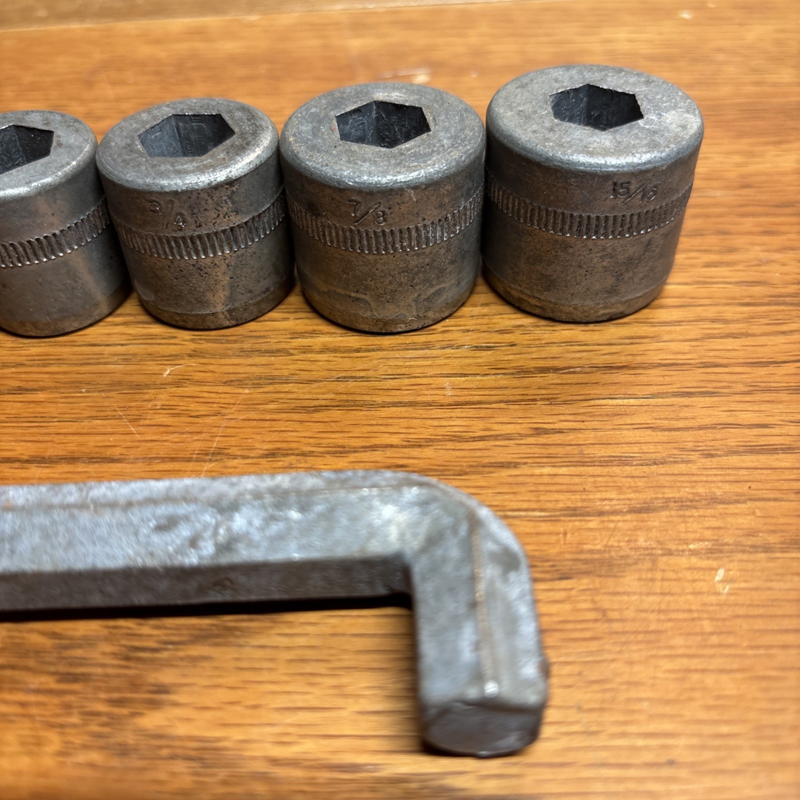 Vintage Hex Drive Socket Wrench Set SAE, ( 11 Pieces ) Not Complete, Some Same
