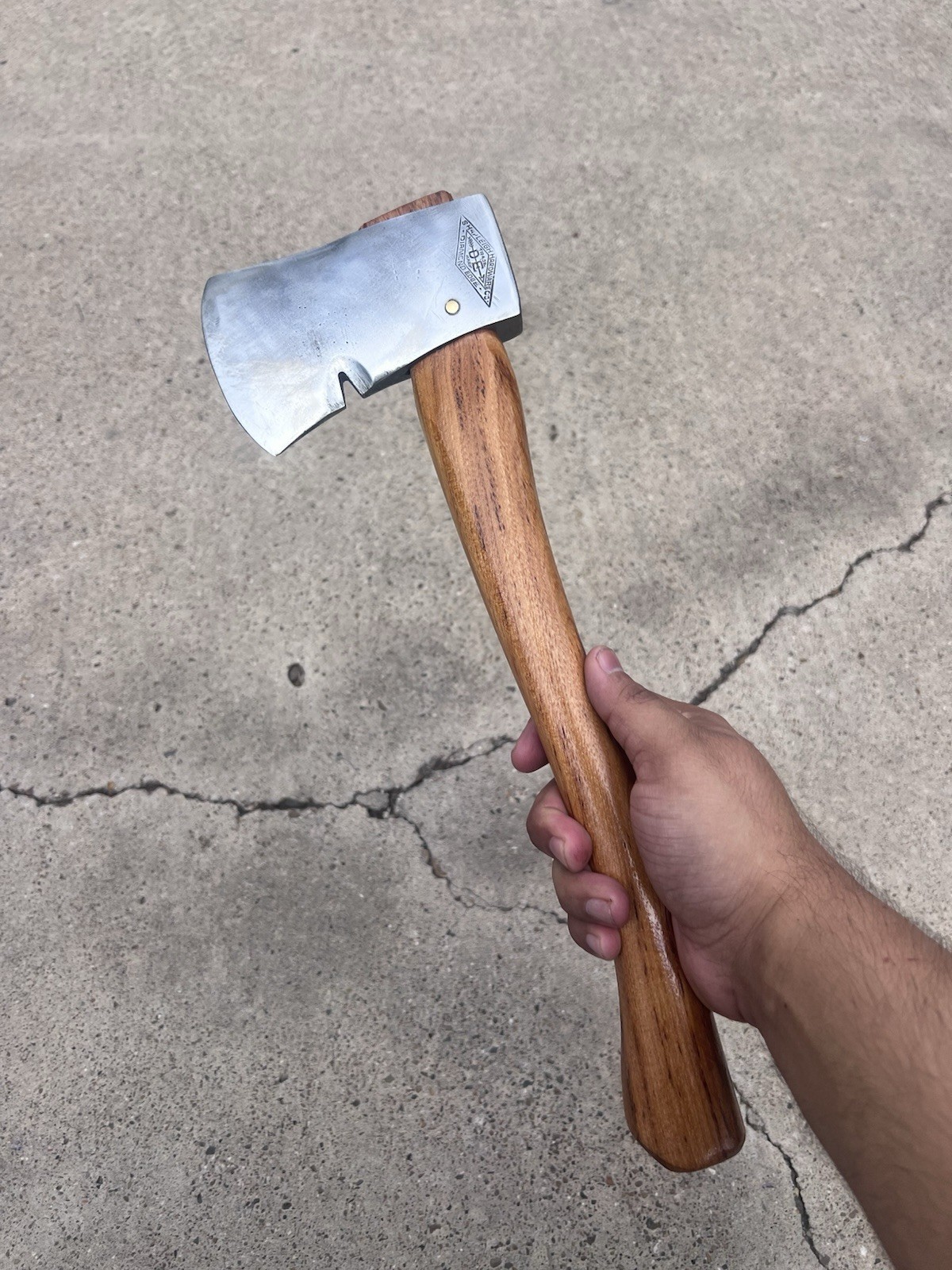 Bad-Axe Shapleigh Diamond Edge 1.8lb Hatchet Axe on 15in Handle, Brass Pinned