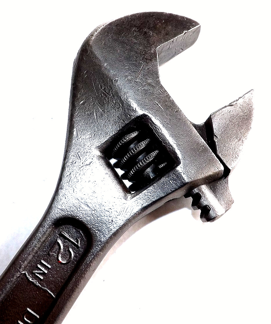 Vint Diamond Calk Horseshoe Co. USA 12″ Adjustable Wrench 3/4″ End Socket Hole