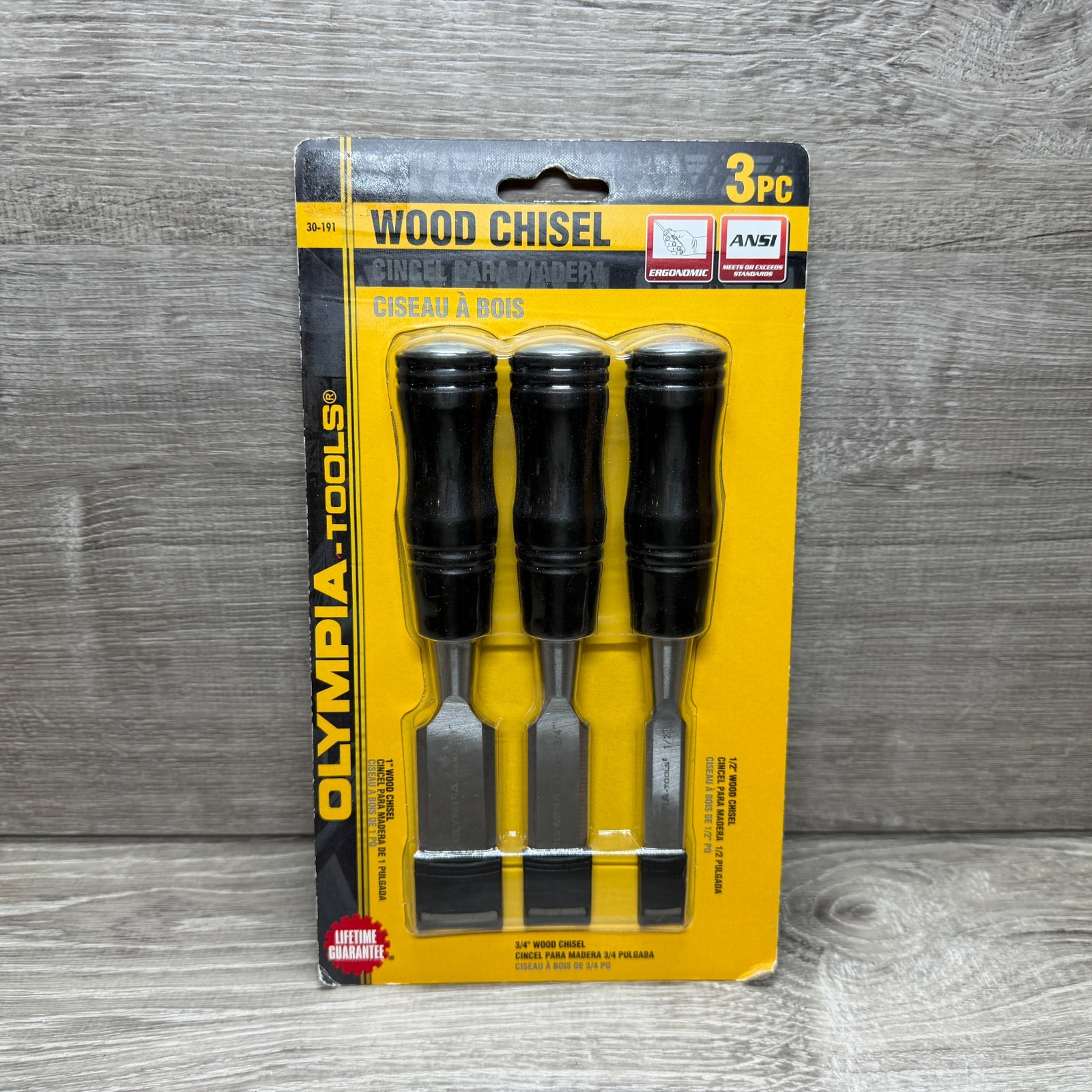 Olympia Wood Chisels 30-191 3 piece Tools Brand New Woodworking 1/2” – 1”