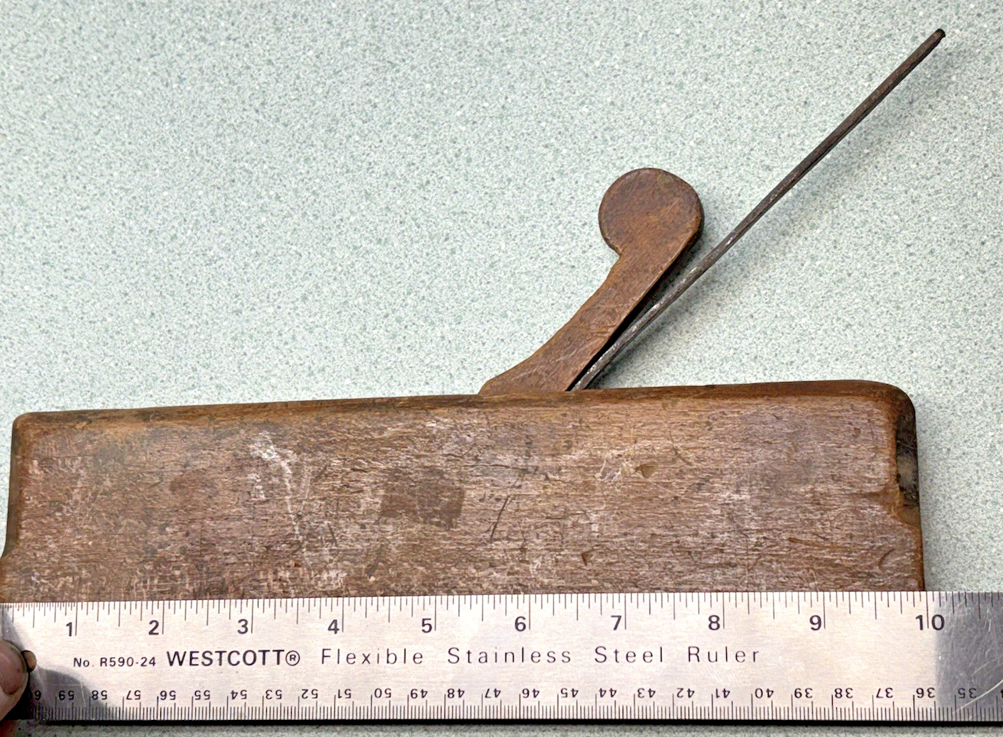 Vtg Antique 18th Century Wood Plane Molding Plane 10″ Long Reverse ogee squares