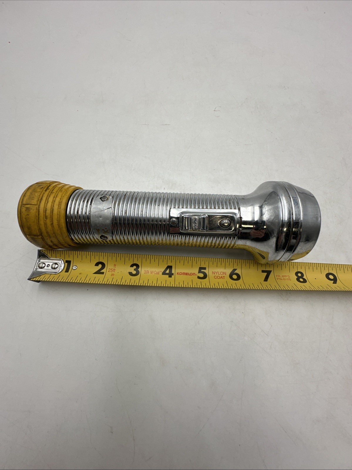 Vtg Fulton Ray-O-Vac Sportsman Chrome Flashlight 2 D Cell Battery Works RARE