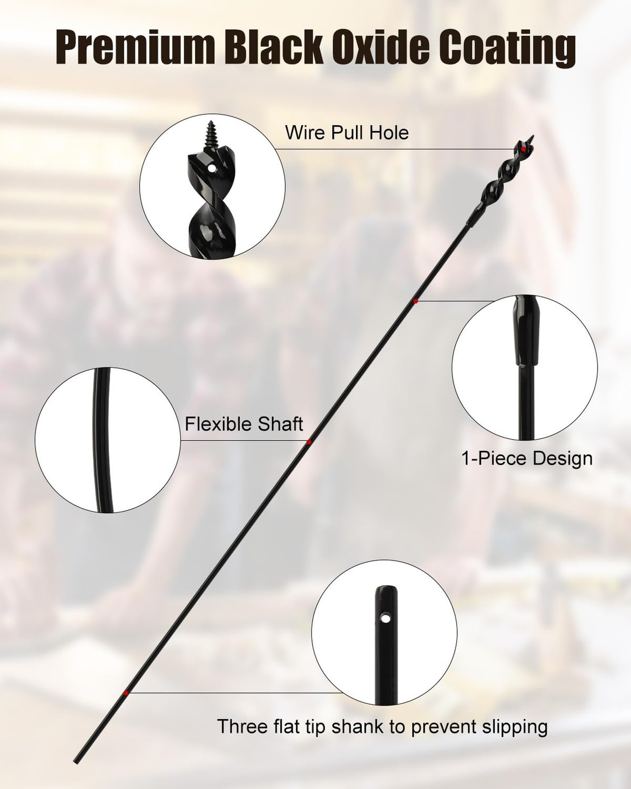 Flexible Installer Drill Bit for Wire Pulling, 36 Inch Extra Long Drill Bit, …