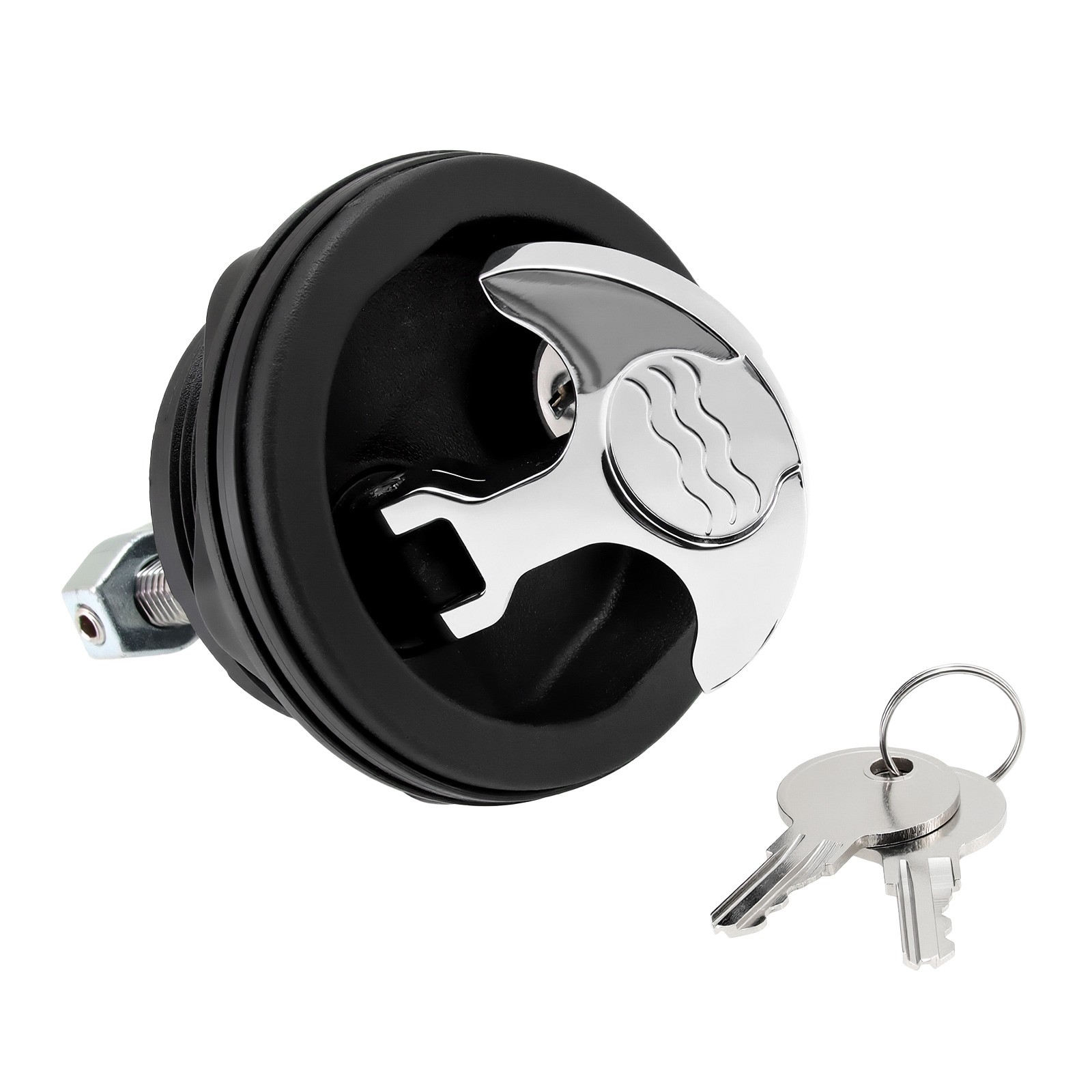 Marine Flush Pull Latch Lock with Keys–Stainless Steel Deck Hatch Lock for Boat