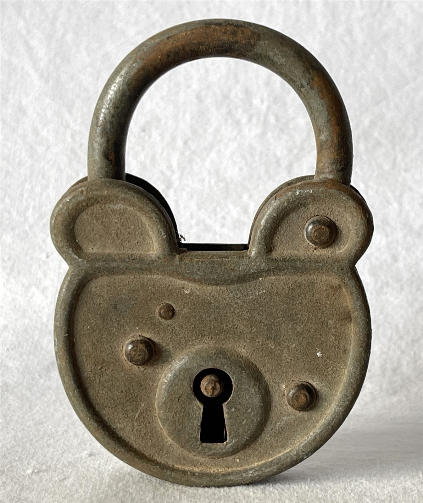 Antique / Vintage 8.75cm Tall Metal French Padlock NO KEYS #g4-659