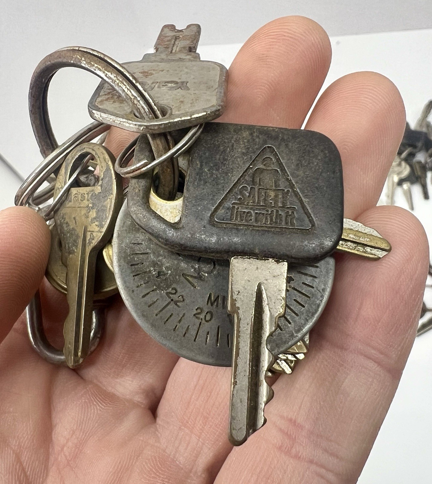Large Lot Vintage Keys Keychains Vehicle Car Brass Mixed Lot